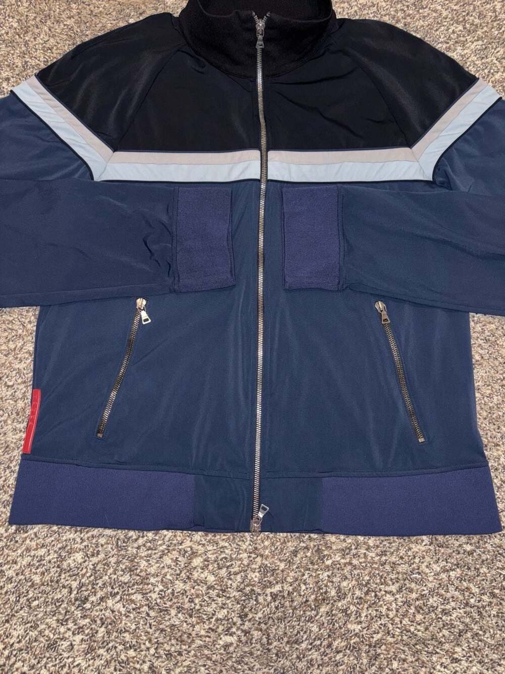 Prada Sport Vintage Colorblock Olympic Track Jacket with Red Logo Tab - Picture 5 of 8